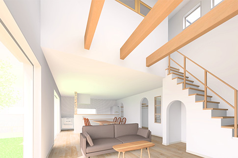 広いリビング＆アイランドキッチン