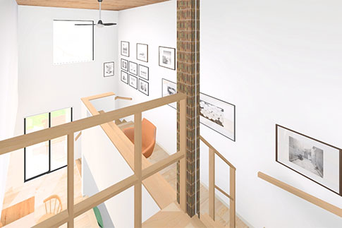 吹抜け部分がギャラリー