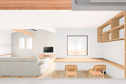 カフェスペースのあるお家