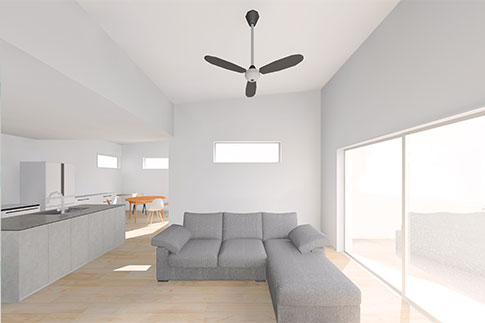 眺望良し、動線良しのお家。