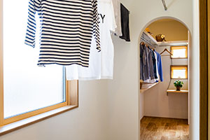 家事動線のいい。平屋