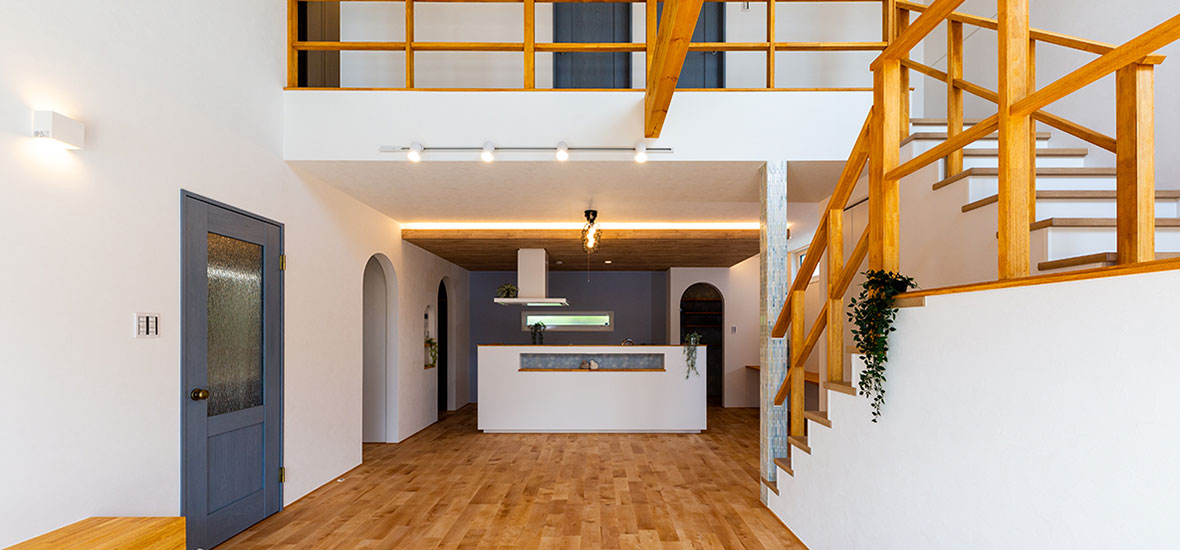 ブルーがかわいいお家