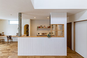 カフェのようなキッチンのお家